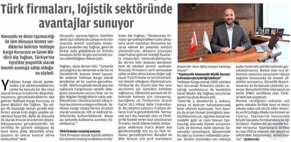 EGE BASIN GRUBU - TÜRK FİRMALARI LOJİSTİK SEKTÖRÜNDE AVANTAJLAR SUNUYOR.